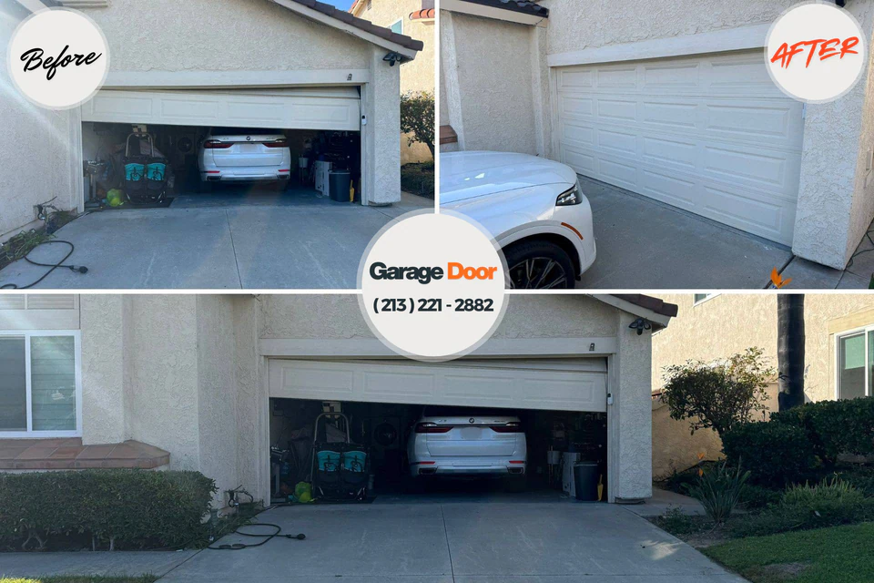Before and after: garage door repair Loveland Park, OH